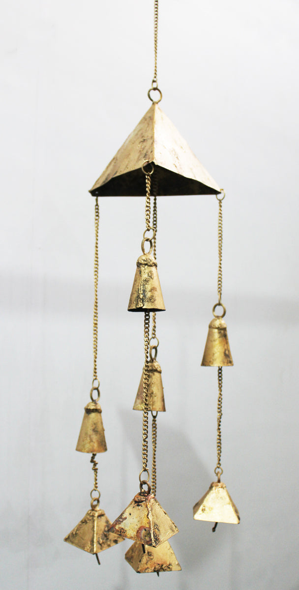 Rustic Iron Distressed Antique Style Six Bells Hanging Chime Cluster W –  Mangogiftsstore