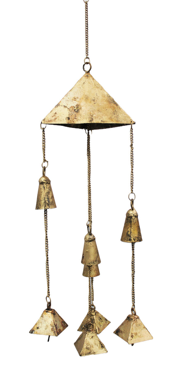 Rustic Iron Distressed Antique Style Six Bells Hanging Chime Cluster W –  Mangogiftsstore