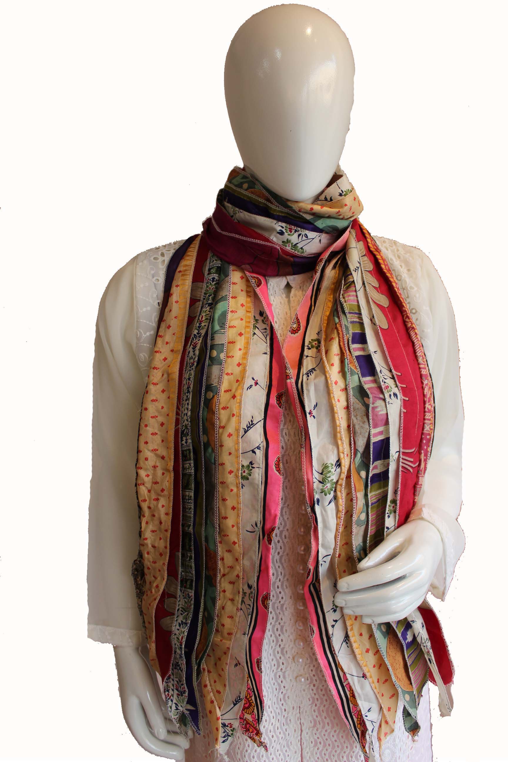 Recycle Indian Silk Sari Scarves - Eco-friendly Fashion