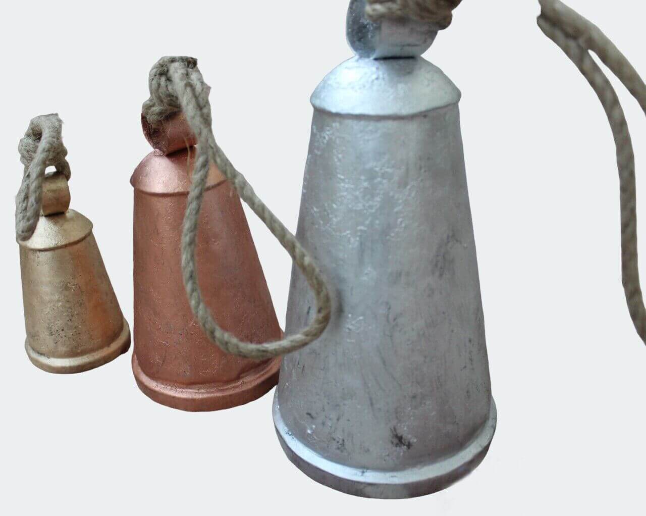 Rustic Iron Cow Bells - Set of 3 for Outdoor Décor