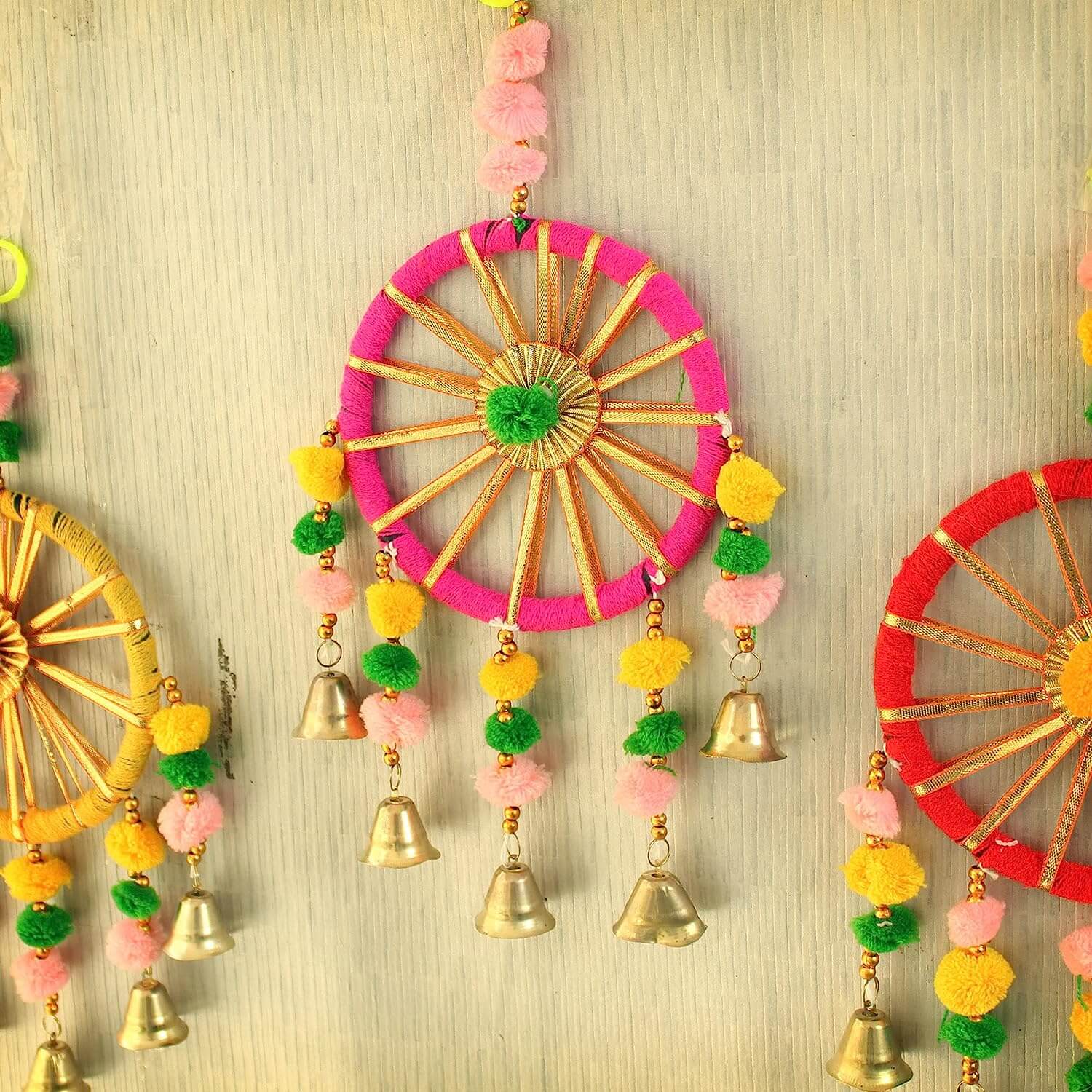 Brighten your home with colorful wall hanging latkan toran for Diwali, weddings & more. Eco-friendly & handmade by local artisans.