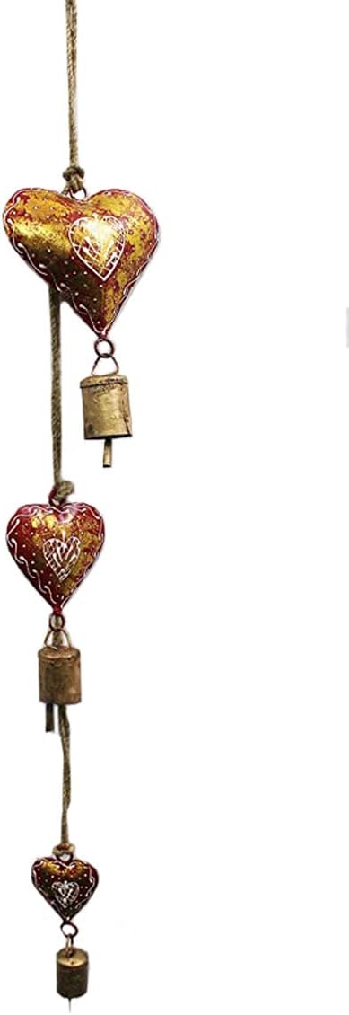 Iron metal heart hanging chime