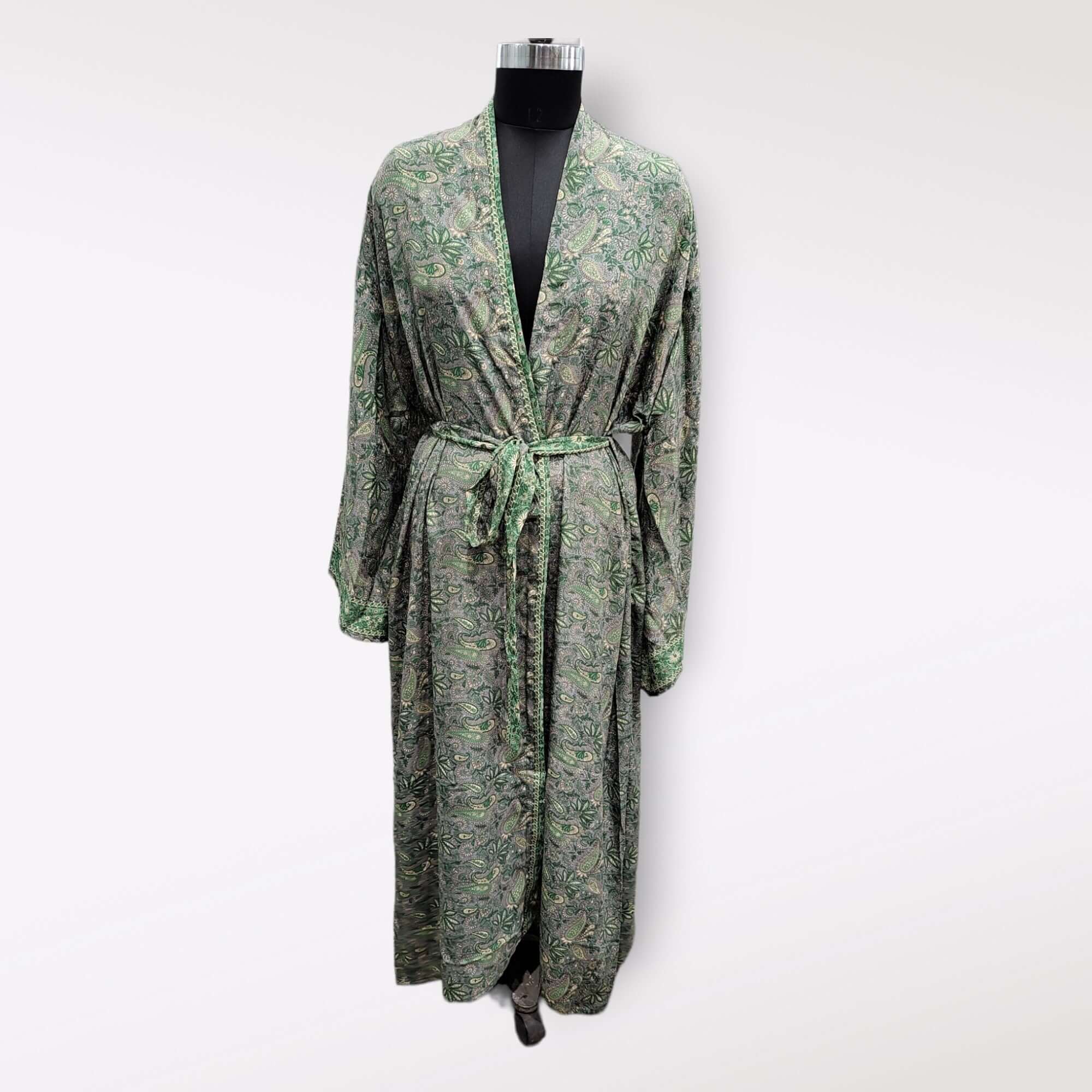 Vintage Silk Sari Kimono Dress - Unique Casual Wear