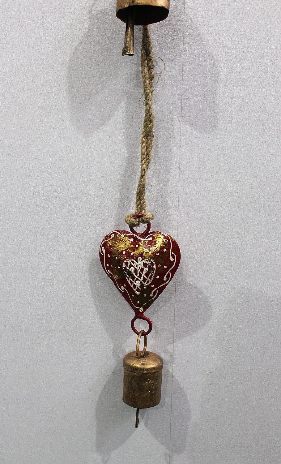 Iron metal heart hanging chime