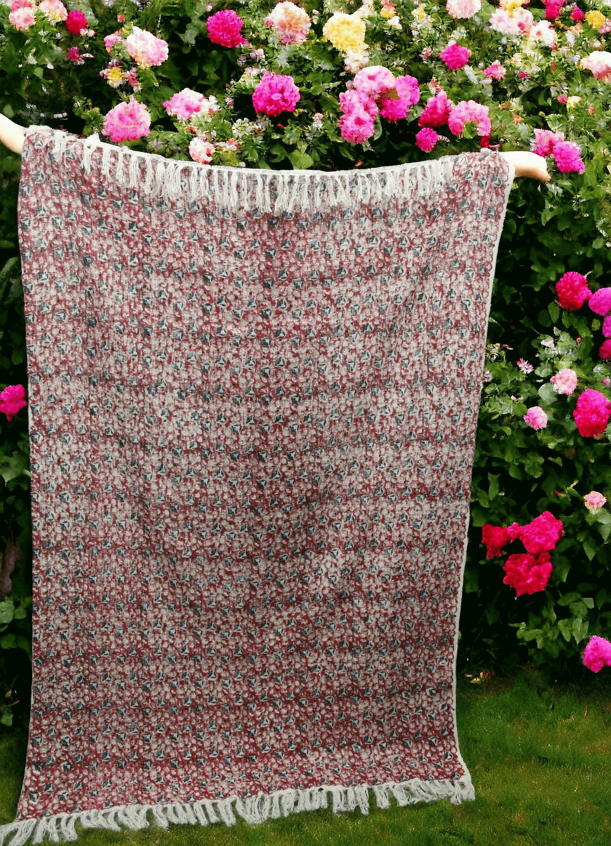 Hand-Loomed Cotton Sofa Throw Blanket - 72x52 Inches