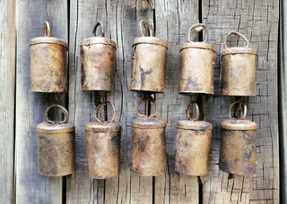 Vintage Mug Bells Recycled Iron Tin Cow Bells 2.5