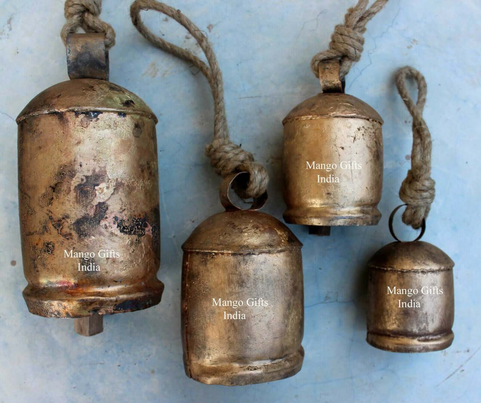 Rustic Iron Giant Cow Bells Collection - Set of 8