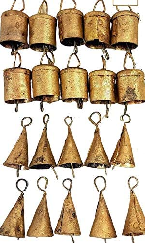 Handmade Shabby Chic Recycled Iron Metal Vintage Bells 2" H (Cone and Round) (Set of 100 pcs)