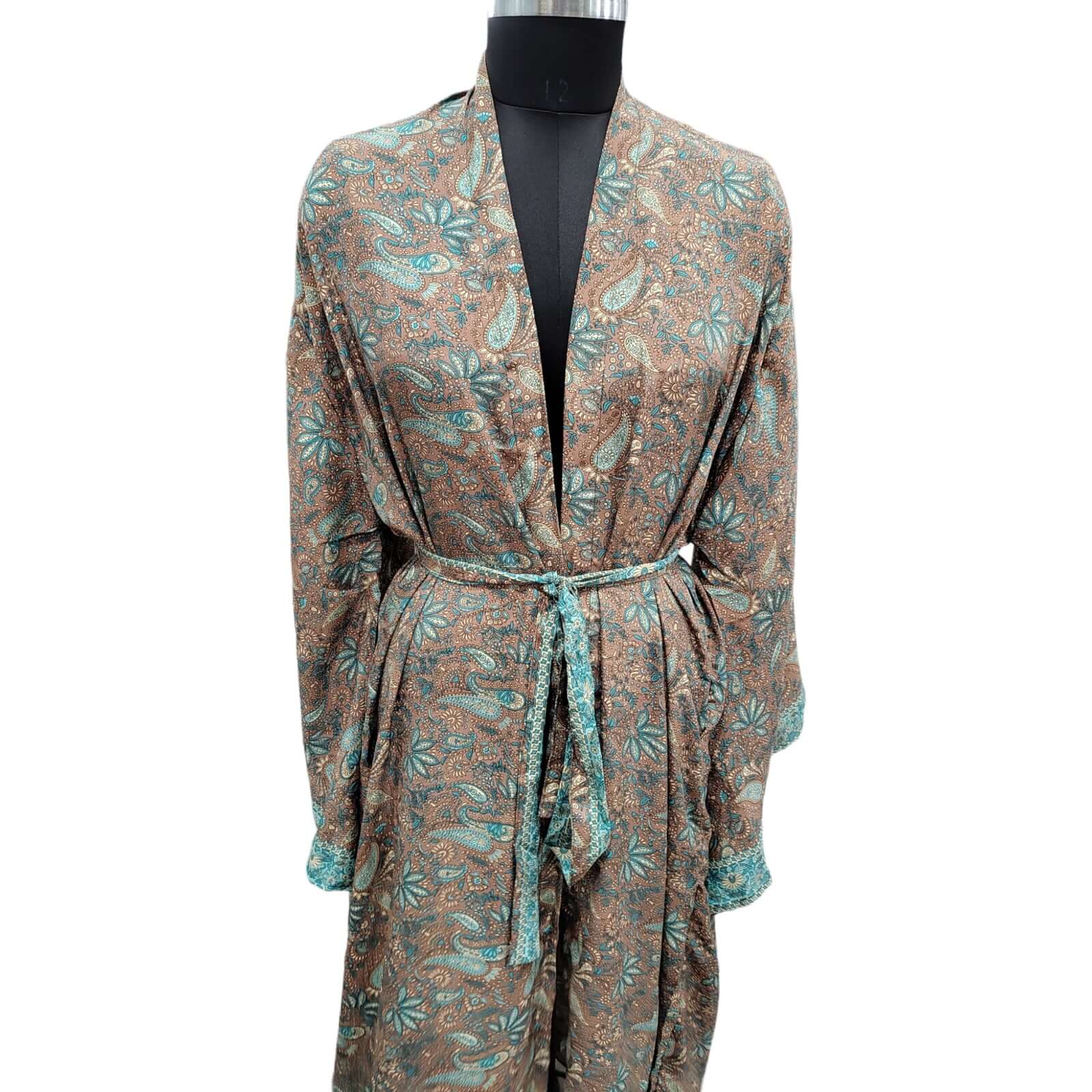 Vintage Silk Sari Kimono Dress - Unique Casual Wear