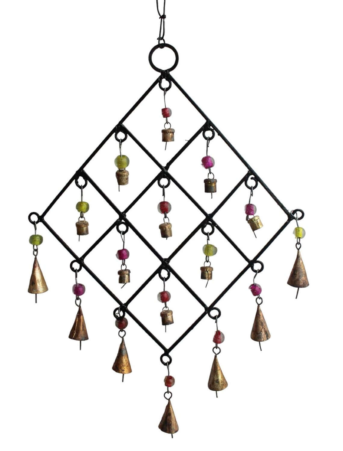 Enhance your space with our recycled iron wind chime bells, perfect for indoor or outdoor decor. Handcrafted in India with love.