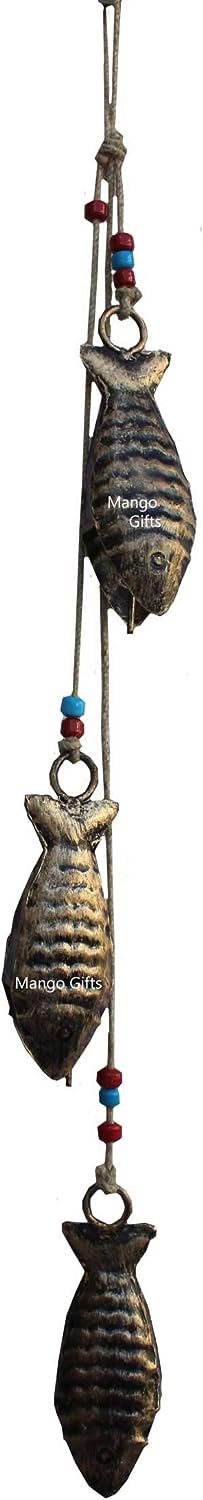 Enhance your home decor with our 78 cm recycled iron fish wall hanging. Perfect for festive celebrations or everyday elegance.