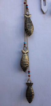 Recycled Iron Fish Wall Hanging String 78 cm  Set of 5 Pcs