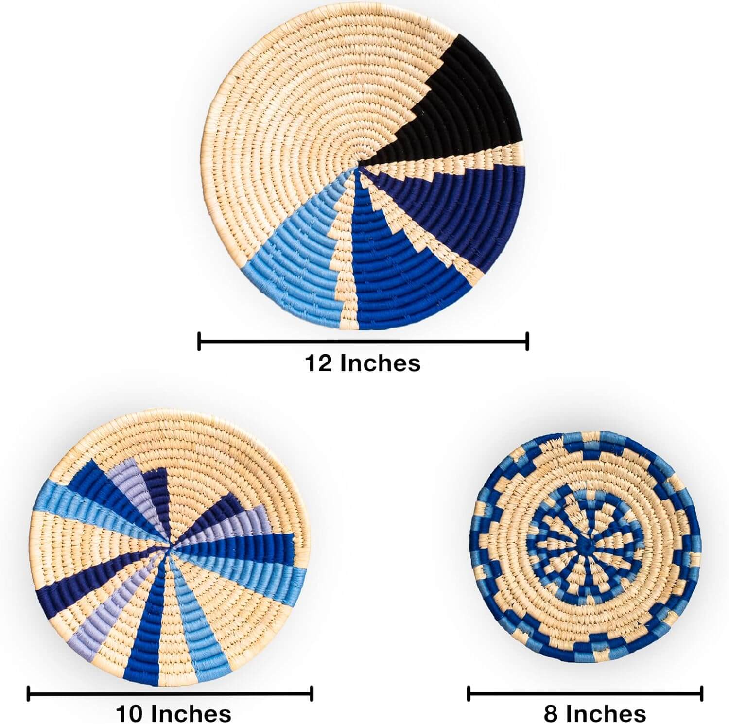 Sabai Grass Handwoven Rattan Wall Plates - Bohemian DecorWall Hanging