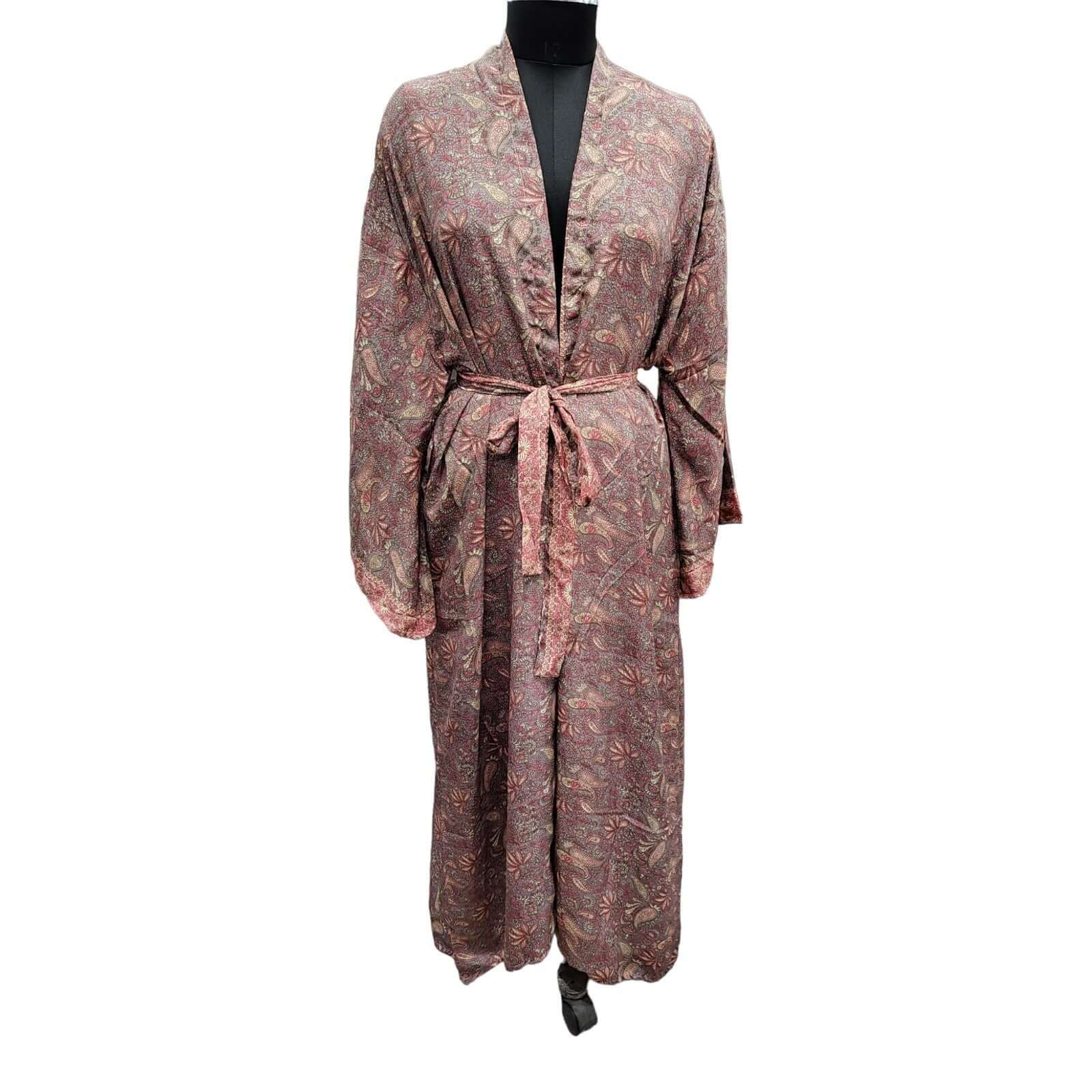 Vintage Silk Sari Kimono Dress - Unique Casual Wear