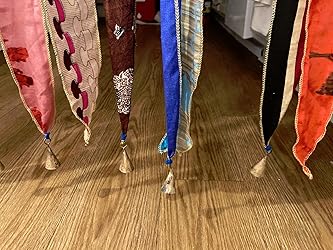 Old Silk Sari Multicolor Ribbon Doorway Curtain Hippie Bohemian Room Divider Light-Filtering Boho Curtains Rod Pocket Window Drape for Livingroom Bedroom 85 x 45 Inch