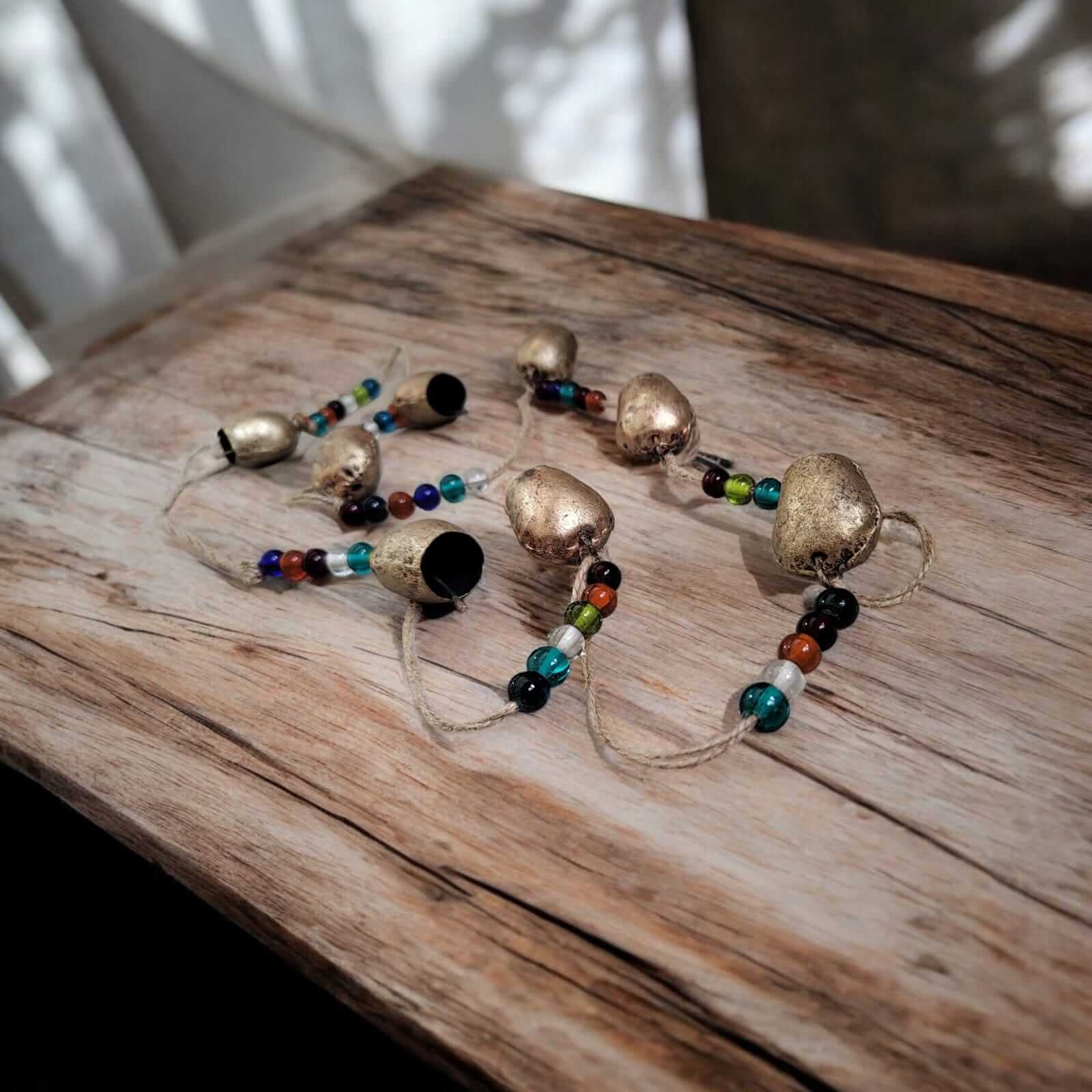 Rustic Vintage Bells Garland - 8 Decorative Mobile String Wreaths & Garlands