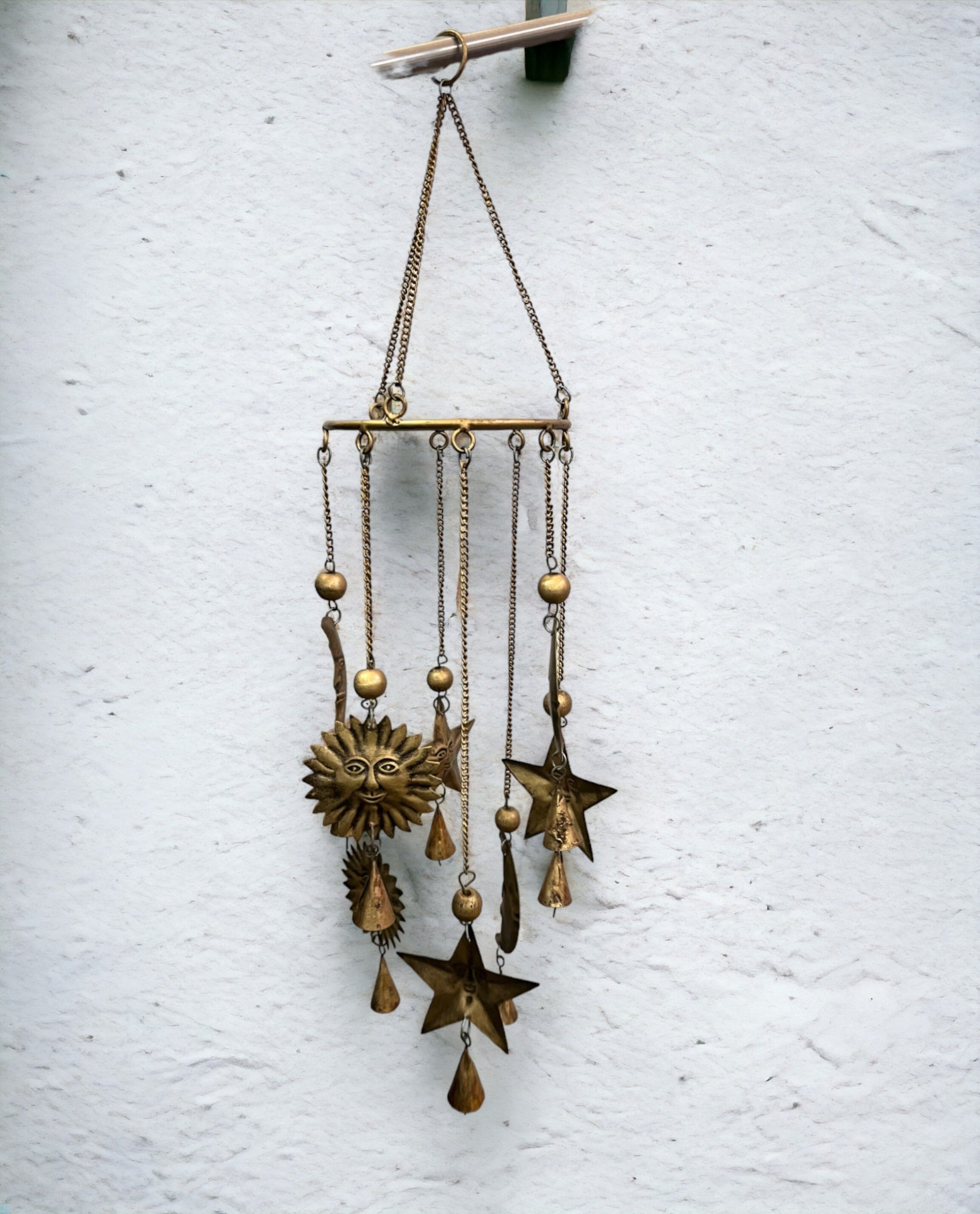 Sun N Moon Antique Iron Wind Chime - Bohemian Décor