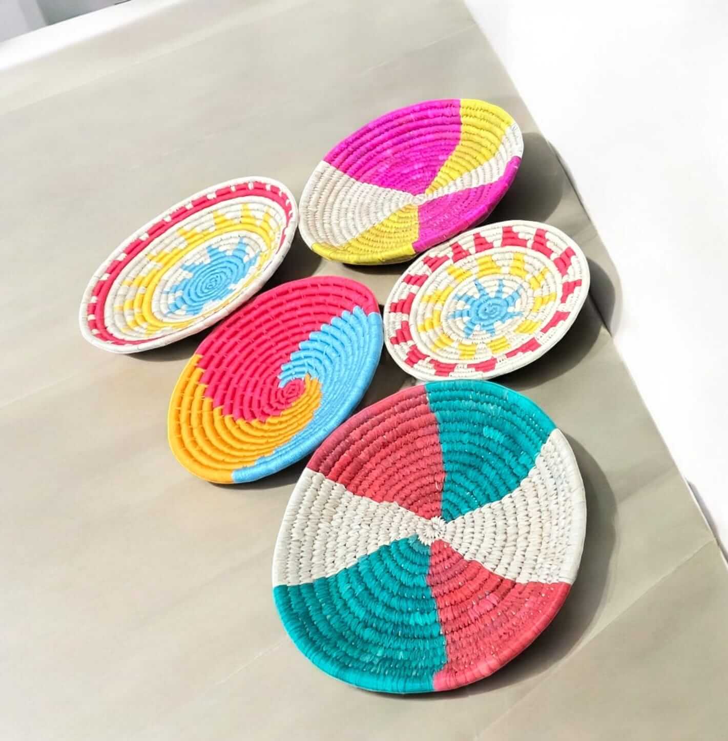 Sabai Grass Handwoven Rattan Wall Plates - Bohemian DecorWall Hanging