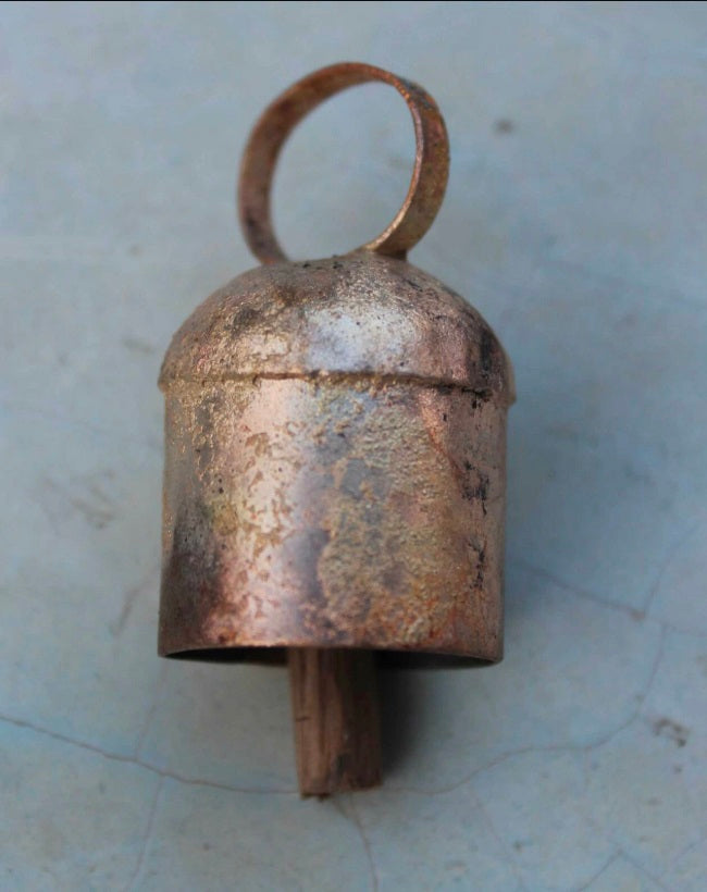 Shabby Chic 2.0" Inch Rustic Iron Tin Bells with Wooden Clapper