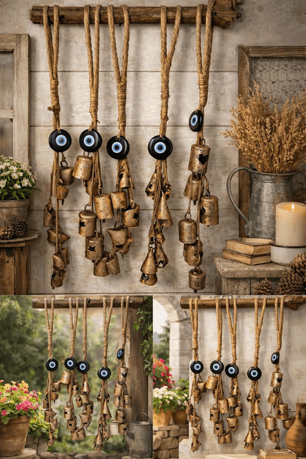 Rustic Christmas Bells Farmhouse Decor