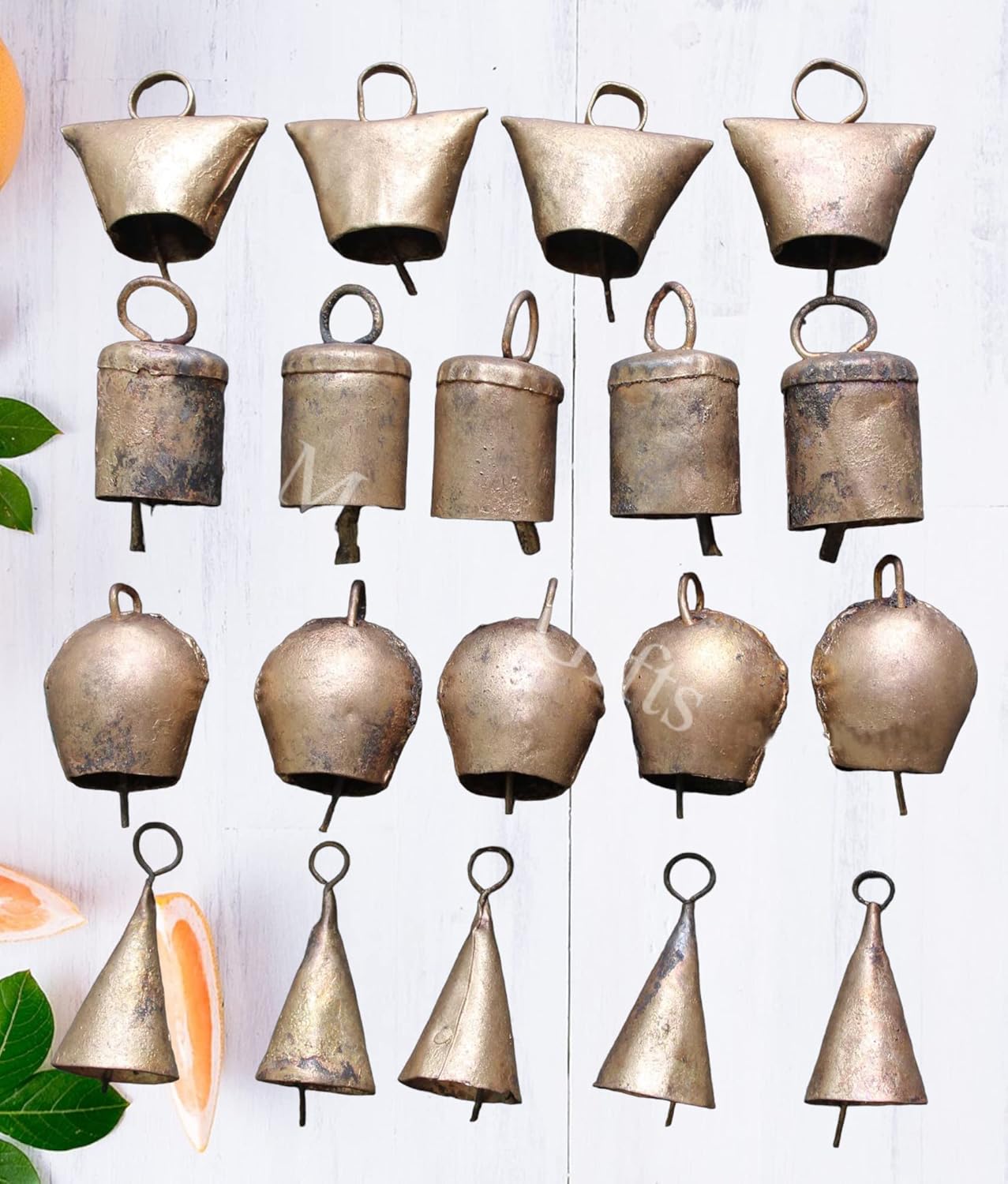Rustic Iron Tin Wall Hanging Bells - Vintage Charm