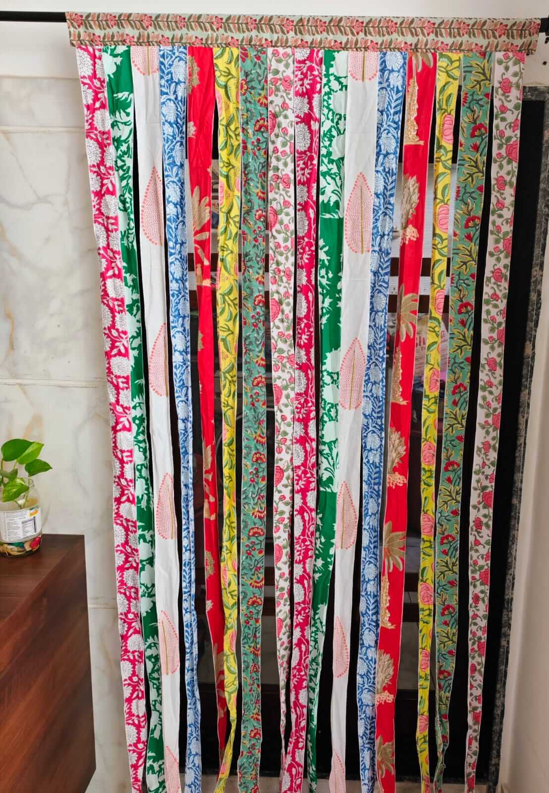 Mango Gifts Cotton Floral Bohemian Hippie Doorway Curtain 79 X 39 inch, Multicolour Boho Home Decor, Rod Pocket Curtains for for Living Room, Door, Window or Wall Hanging Decor