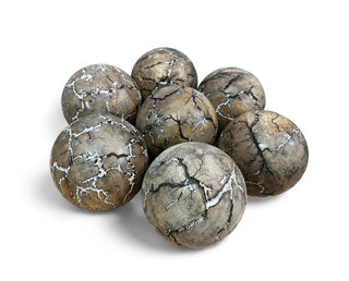 Adorable handcrafted wood balls in 2 styles, perfect for rustic home accents, table decorations, and country style decor.