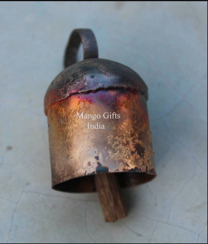 Shabby Chic 2.0" Inch Rustic Iron Tin Bells with Wooden Clapper