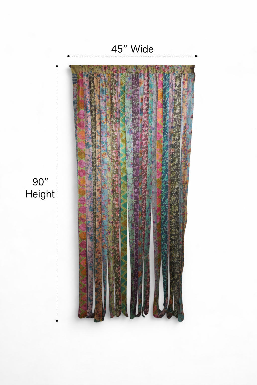Mango Gifts New Indain Silk Sari Fabric Strip Doorway Curtain Bohemian Theme Hippy Hippie Gypsy Bohemian Decor