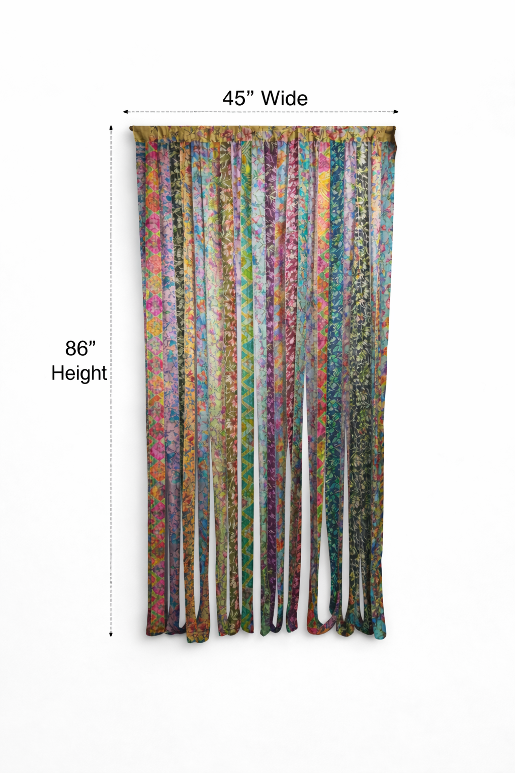 multicolor hippy hippie room divider rod pocket curtains