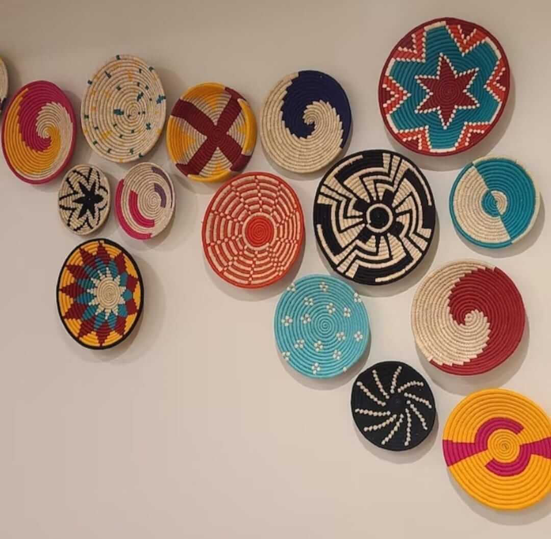 Sabai Grass Handwoven Rattan Wall Plates - Bohemian DecorWall Hanging