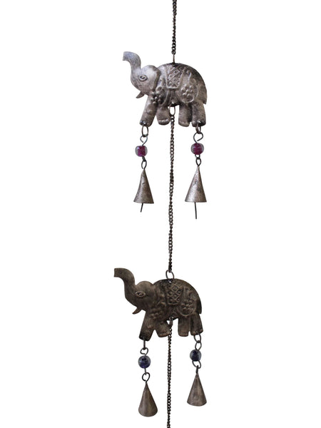 Elephant Bells Wall Hanging Wind chimes Outdoor Patio Garden Ornaments Set of 5 Pcs