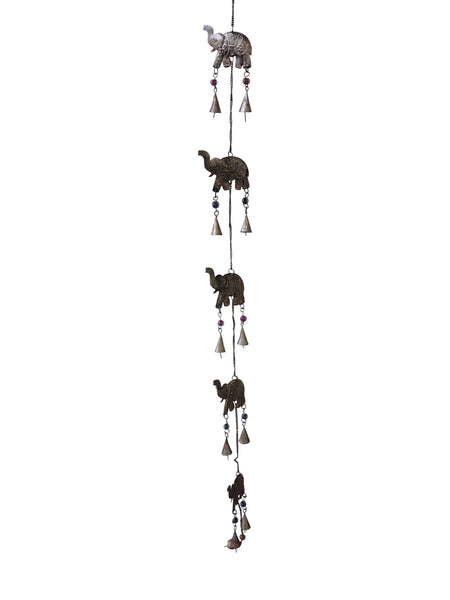 Elephant Bells Wall Hanging Wind chimes Outdoor Patio Garden Ornaments Set of 5 Pcs