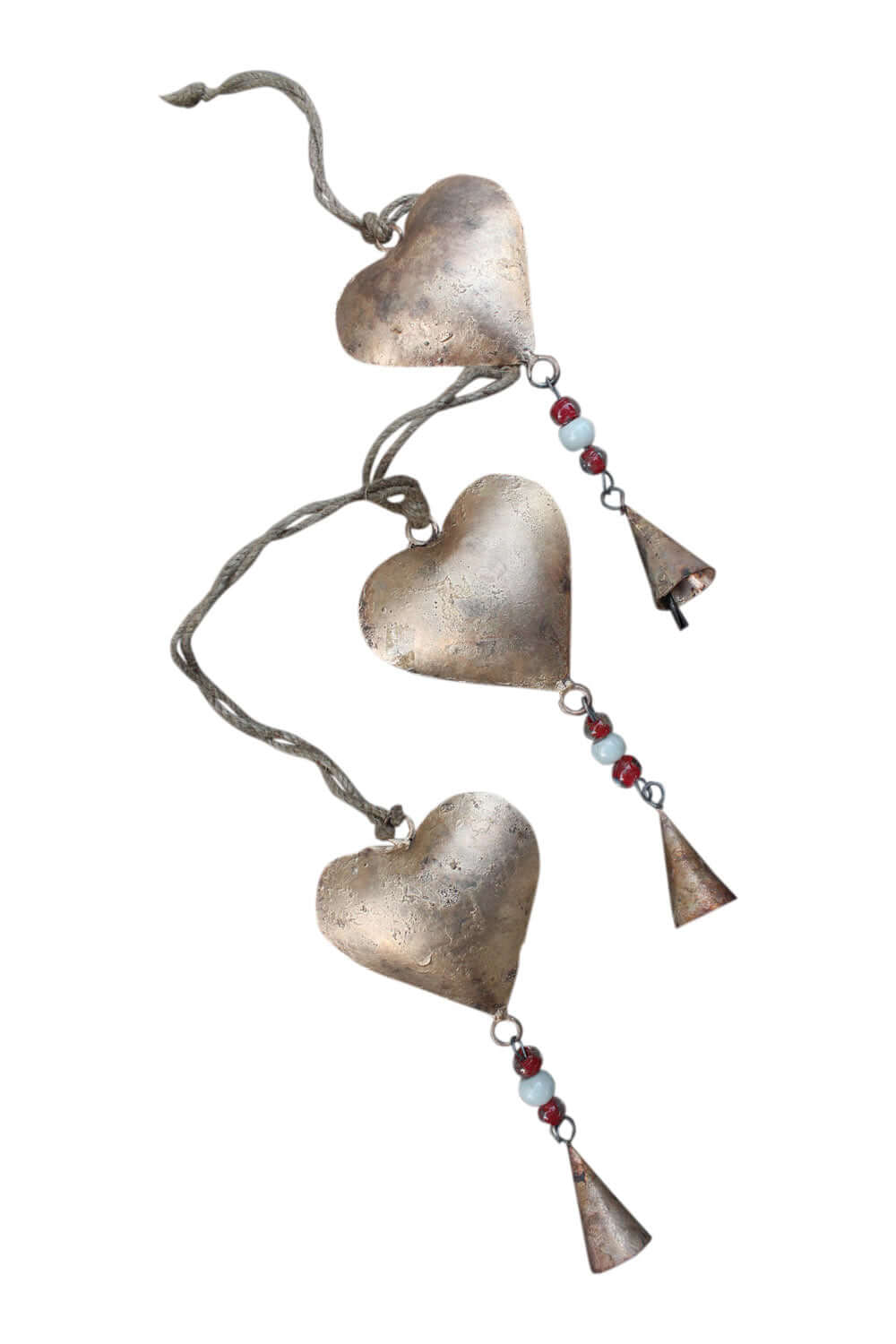 Iron metal heart hanging chime