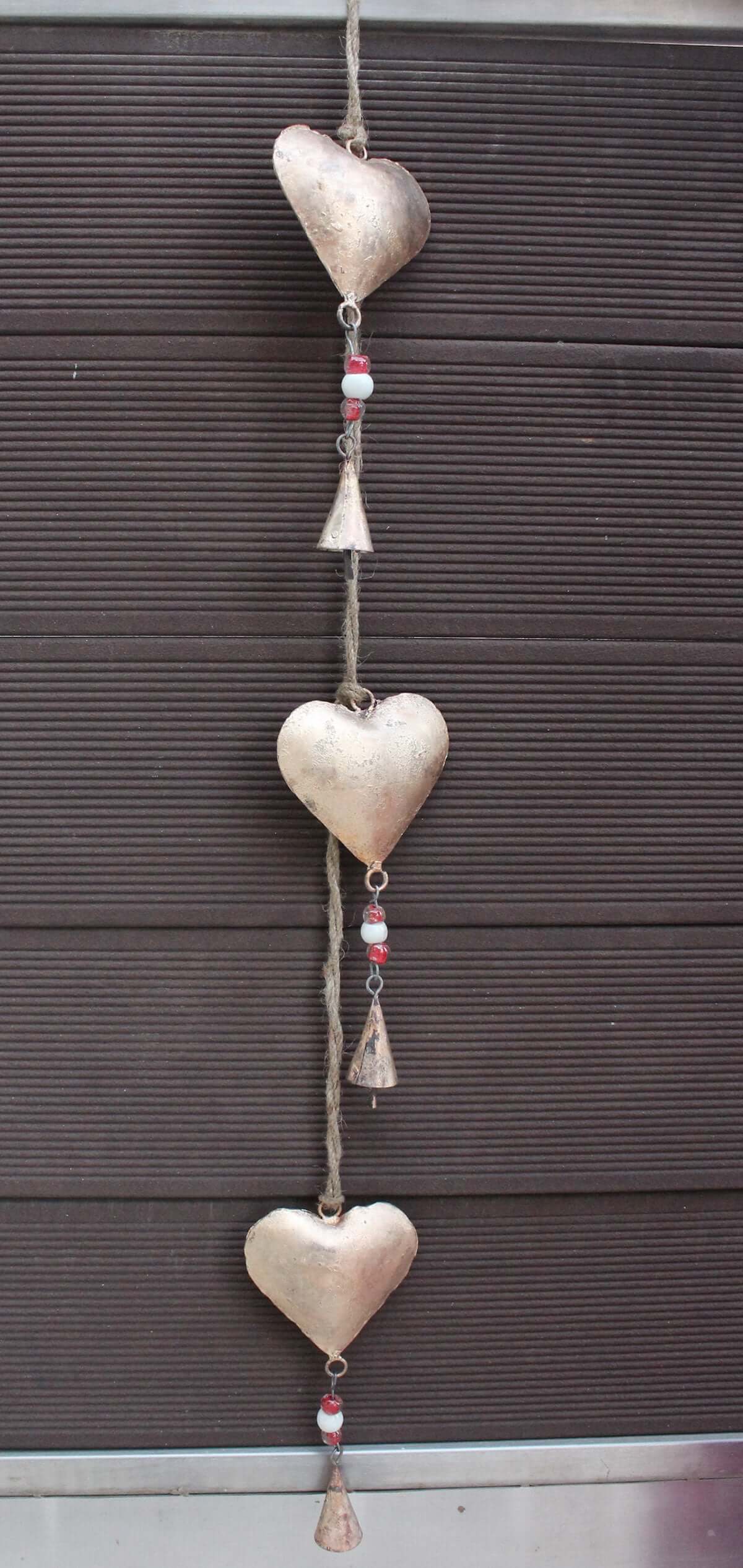 Iron metal heart hanging chime