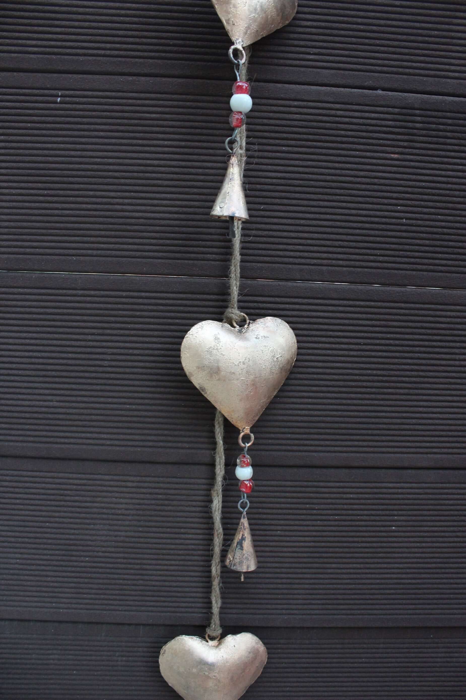 Iron metal heart hanging chime