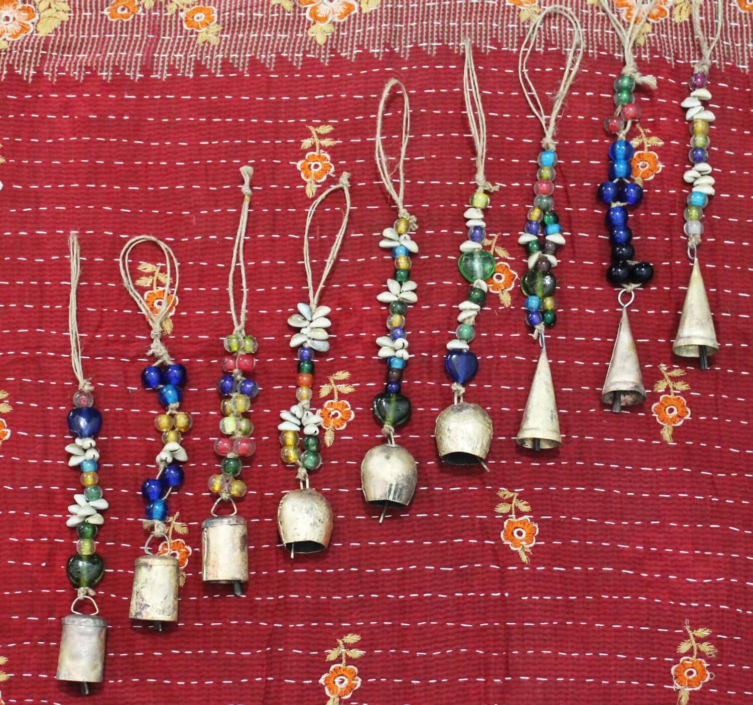 Rustic Iron Bells Chimes Mobile Decoration - 12 Pack