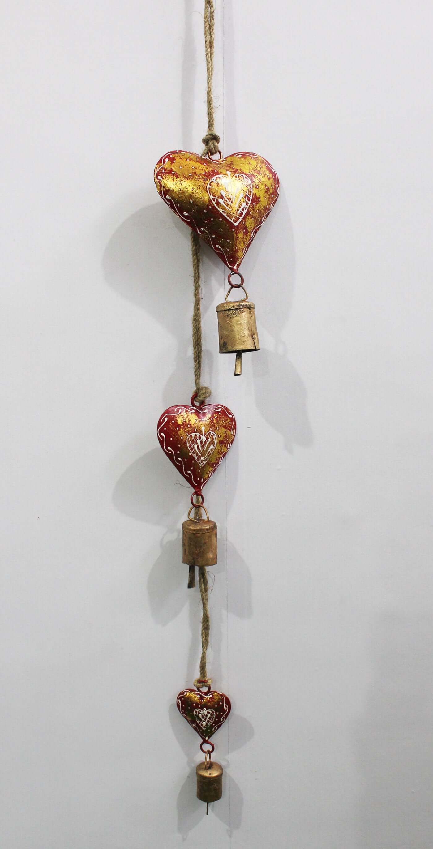 Iron metal heart hanging chime