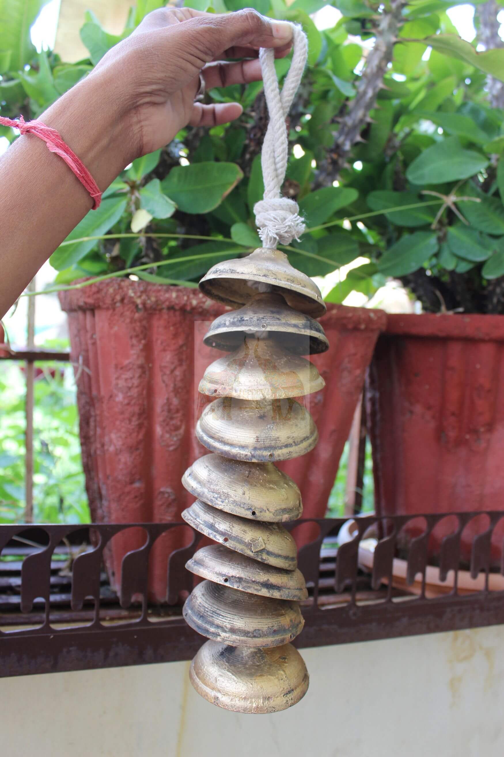 Handmade Rustic 9 Bells Wind Chime - Country Decor