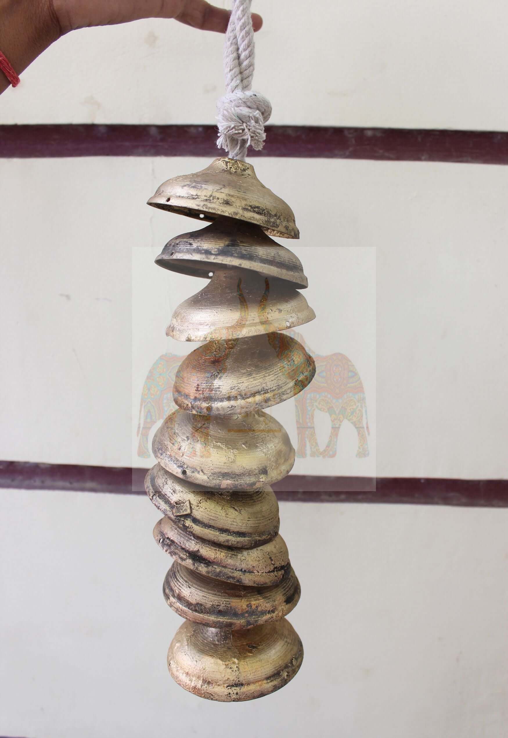 Handmade Rustic 9 Bells Wind Chime - Country Decor