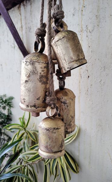 wind chimes Shabby Chic Rustic Cow  Bells 