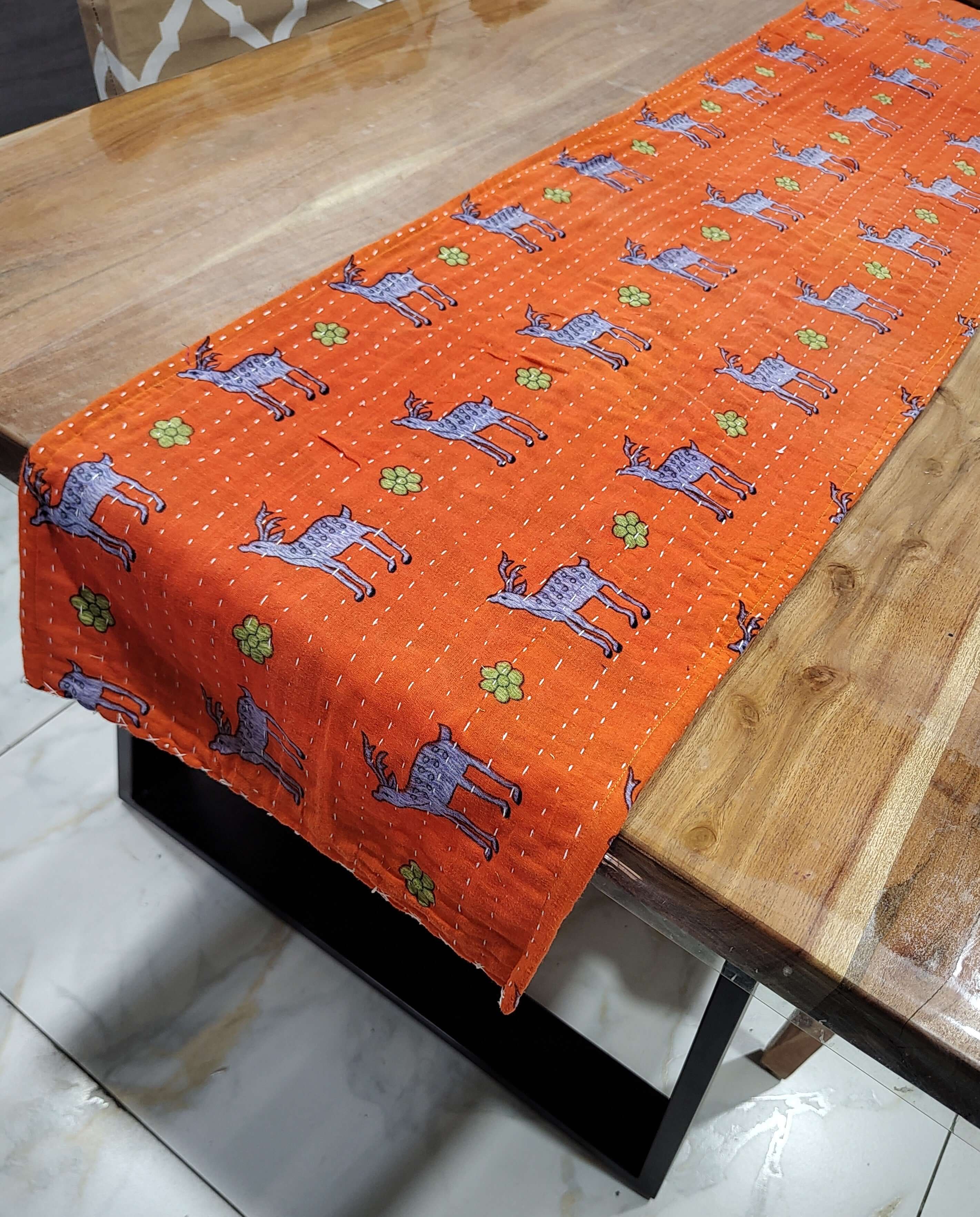 Bohemian Floral Cotton Table Runner - Vintage Decor