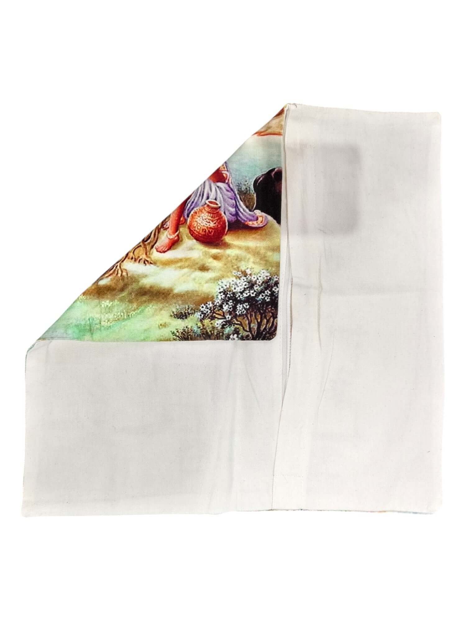 Vibrant Rural Life Digital Print Cushion Cover showcasing a detailed design in multi colors, perfect for home decor.