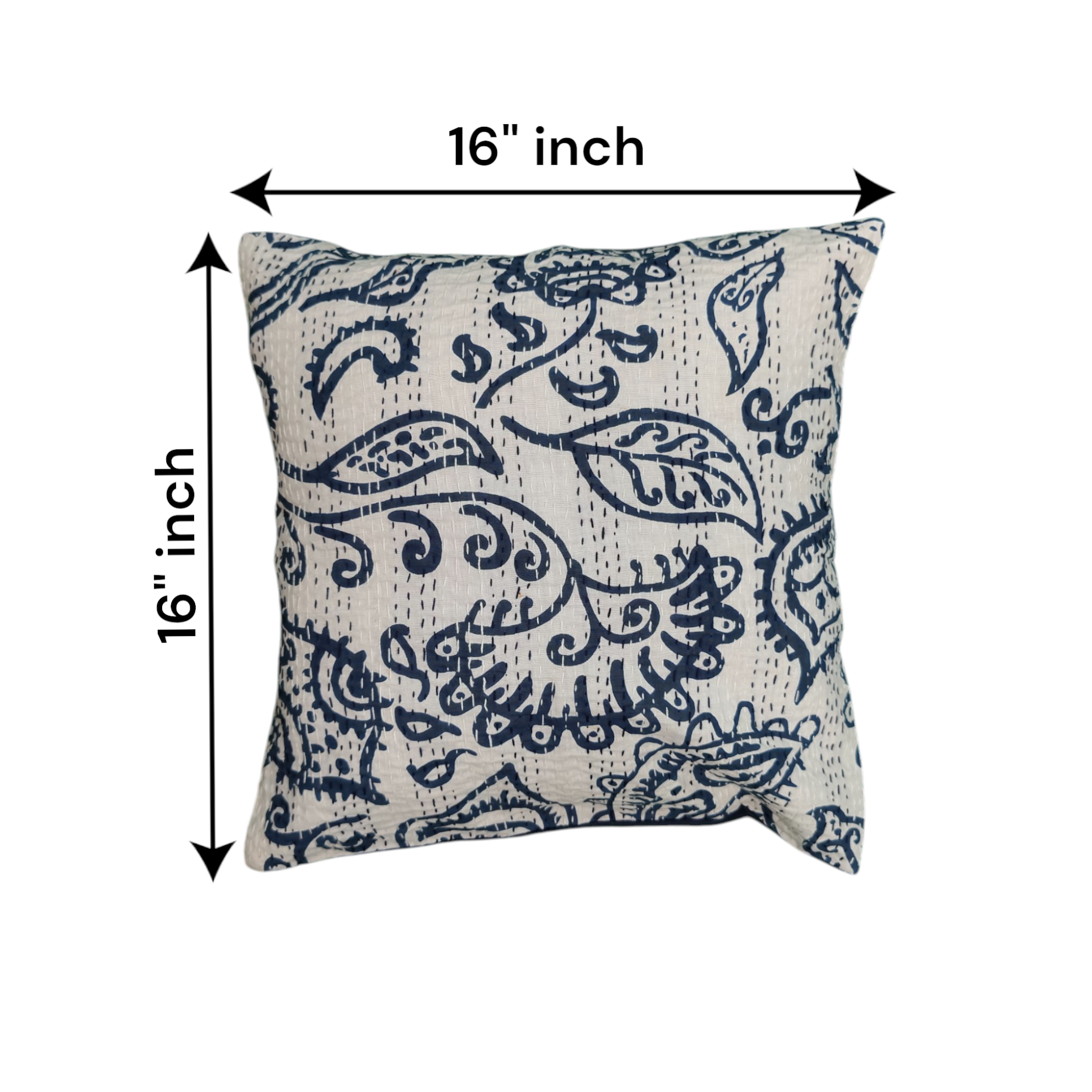 Blue & White Paisley Digital Print Cushion Cover, 16x16 Multicolor Decorative Throw Pillow Covers Handmade Sofa & Bed Accent Pillows set of 2.