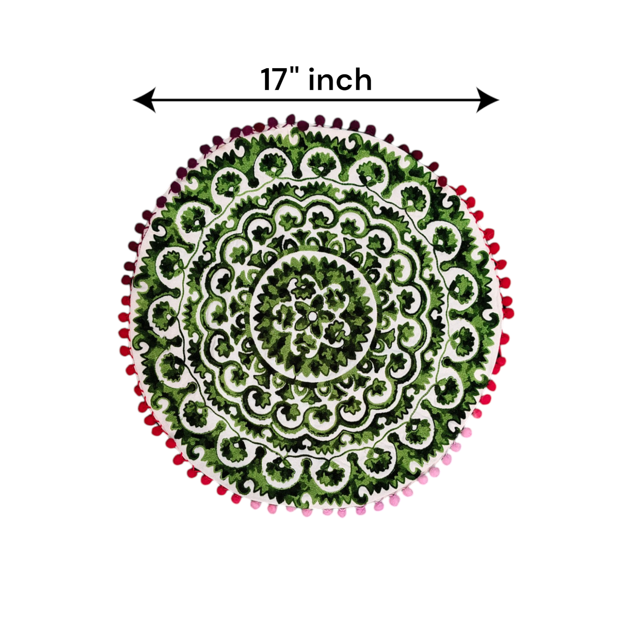 Multicolor round Floral Paisley Printed Cushion Covers, 16x16 Multicolor Decorative Throw Pillow Covers Handmade Sofa & Bed Accent Pillows.