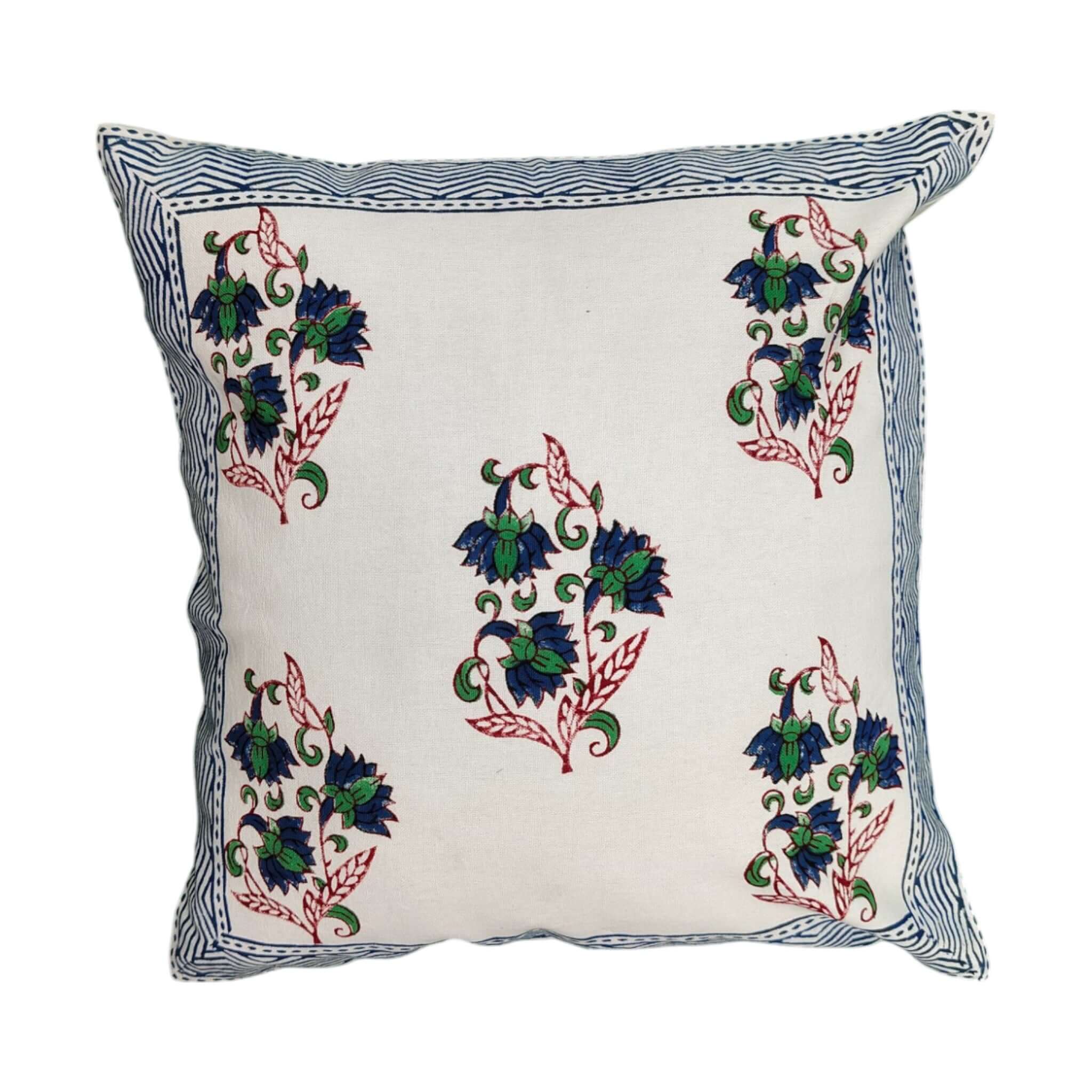 Elegant Floral Digital Print Cushion Cover featuring intricate floral designs in vibrant colors.