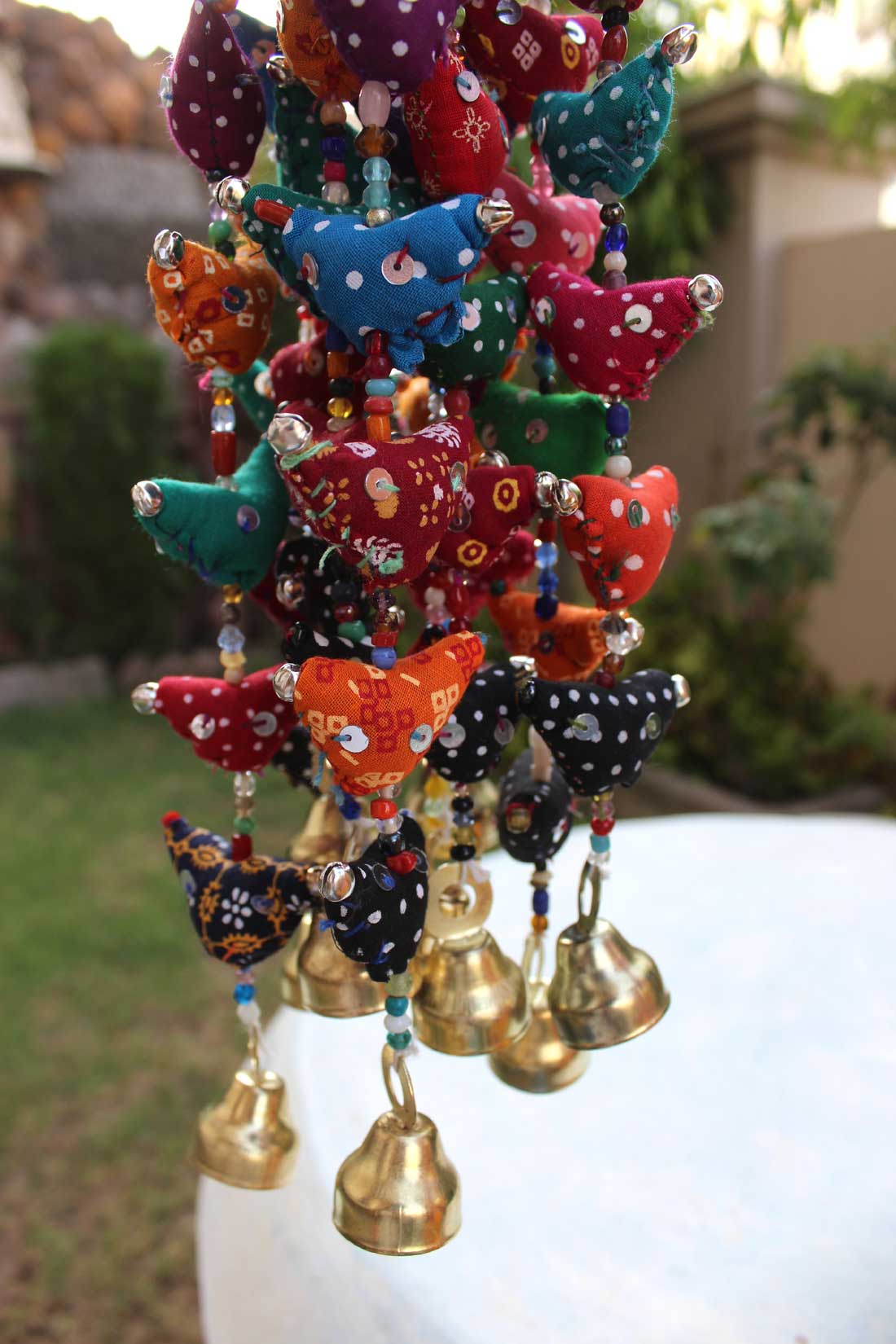 10 Tota Bird Bell Boho Prosperity Ornaments
