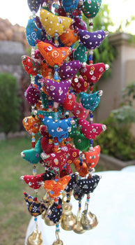 Handmade 30 bird bells for a colorful traditional touch. Eco-friendly, perfect for gardens or entryways.