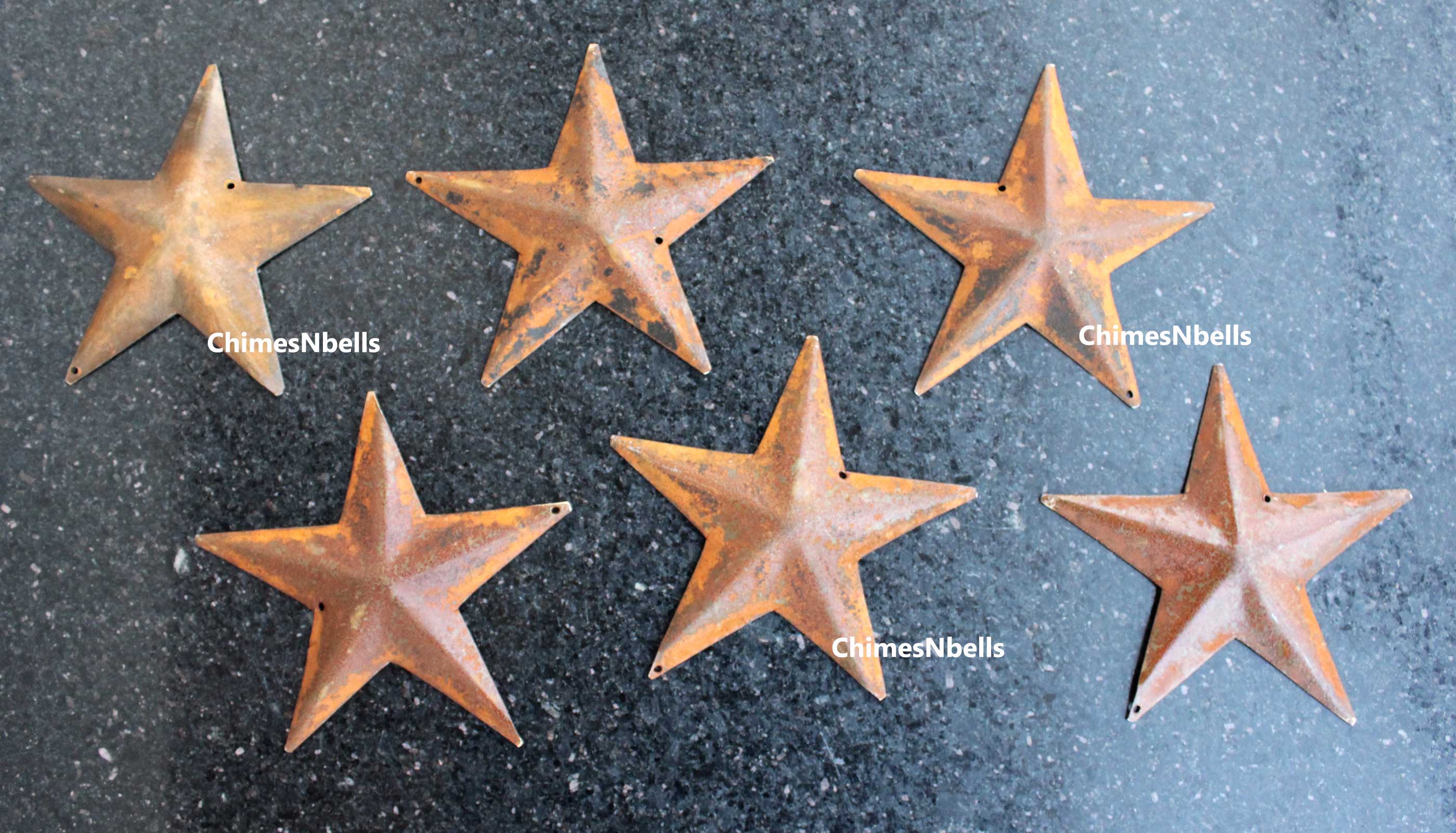 Elevate your space with our 10-piece recycled iron moon and stars set. Perfect for country primitive decor in your home or patio.