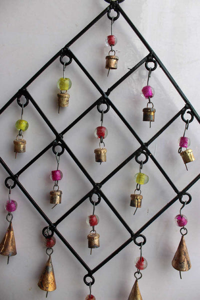 Recycled Iron Metal Bells Wall Hanging Chime Sun catcher Indoor Outdoor Patio Garden Farmhouse Decoration set of 5 pieces